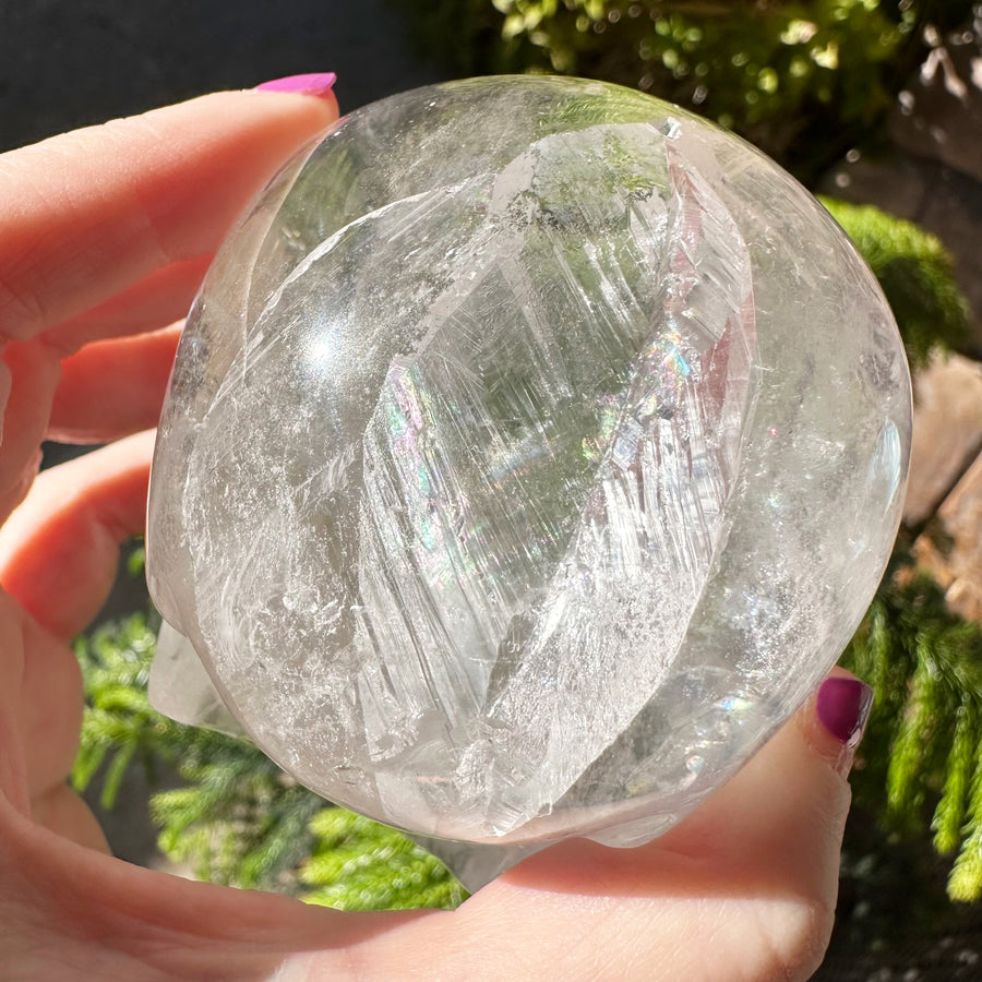 Lemurian Magical Child Crystal Skull with Rainbows Carved by Leandro de Souza