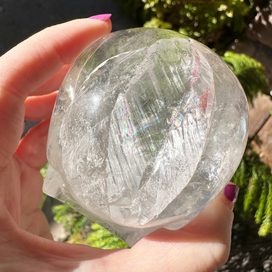 Lemurian Magical Child Crystal Skull with Rainbows Carved by Leandro de Souza