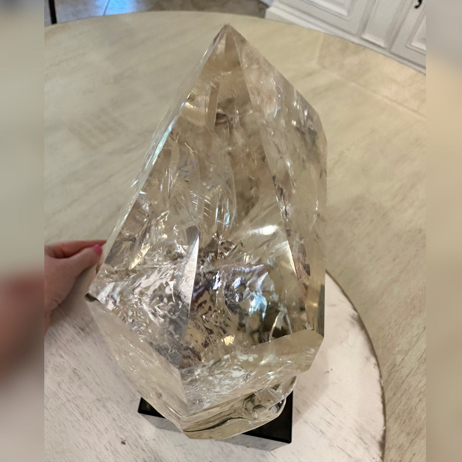 Circle 100-1 Angel Wing Citrine Master Flame Crystal Skull Carved by Leandro de Souza with Rainbows