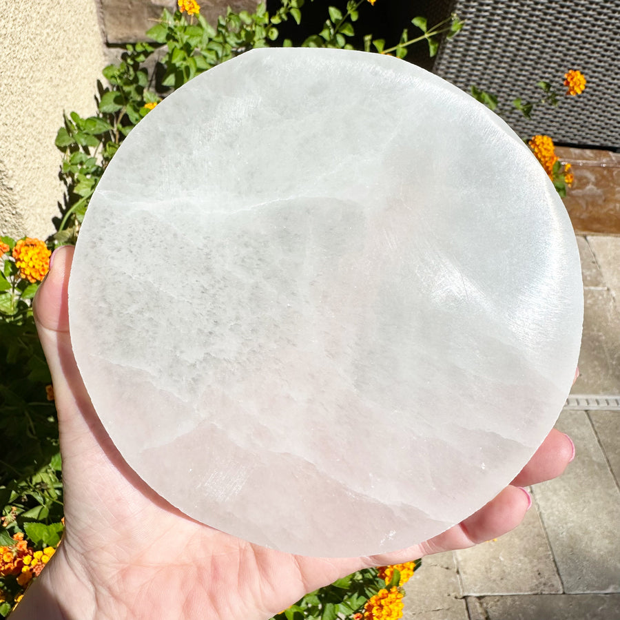 Large Round Selenite Charging Plate or Pedestal
