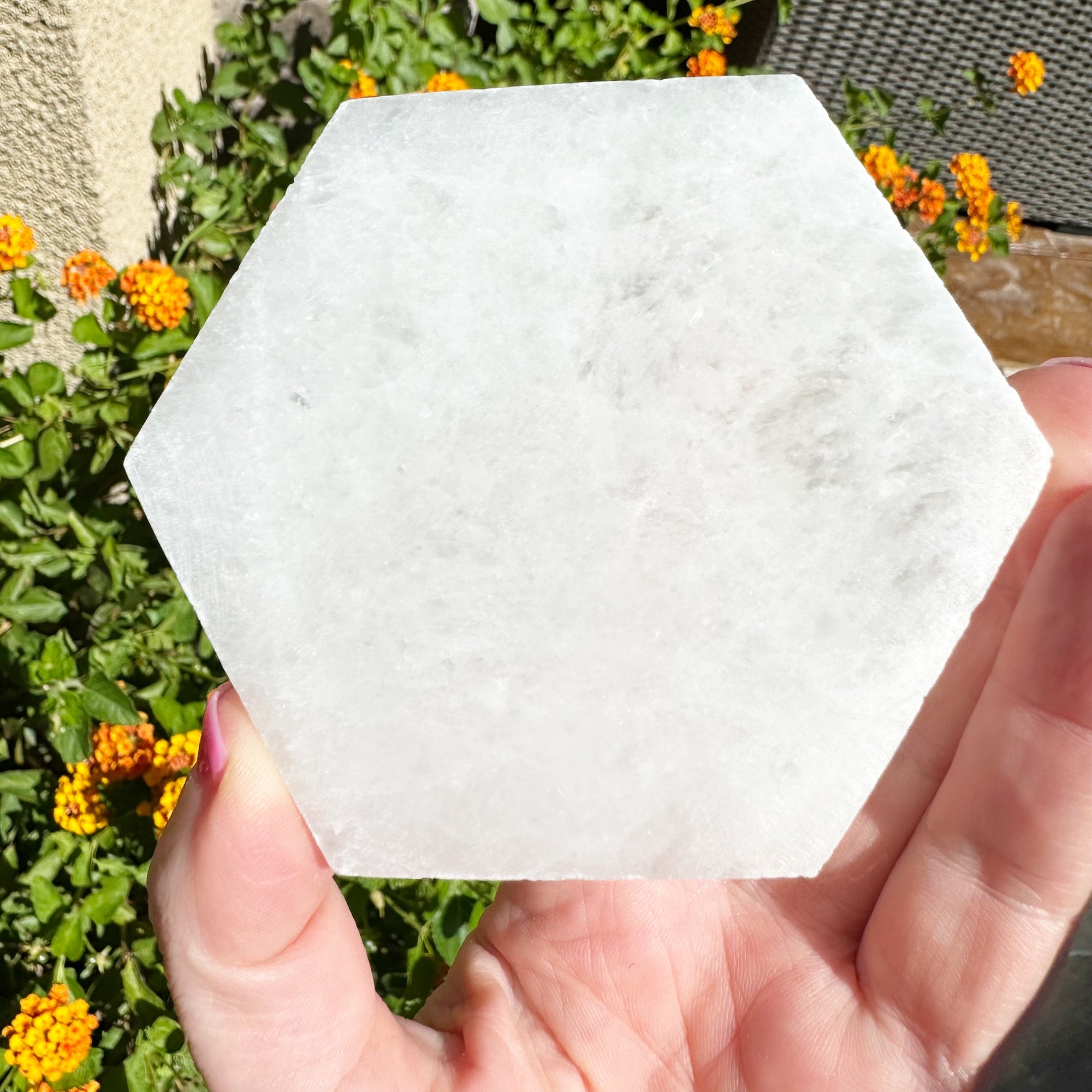 Hexagon Selenite Charging Plate or Pedestal 3"