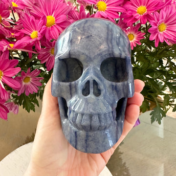 Blue Quartz Crystal Skull