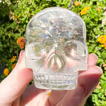 Lemurian Magical Child Crystal Skull with Rainbows Carved by Leandro de Souza