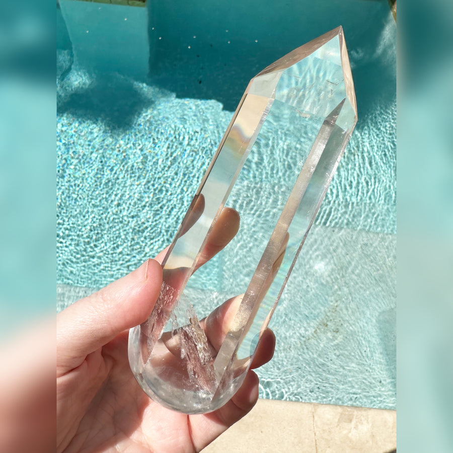 Lemurian Quartz Crystal Ascension Wand Carved by Leandro de Souza