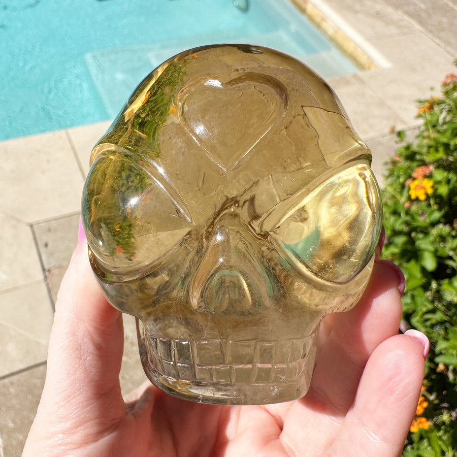 Clear Citrine Star Child Crystal Skull Carved by Leandro de Souza