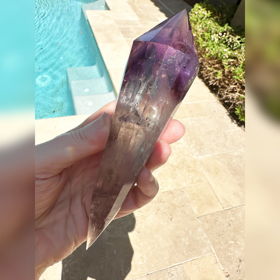 Amethyst Vogel Style Wand 12 Sided