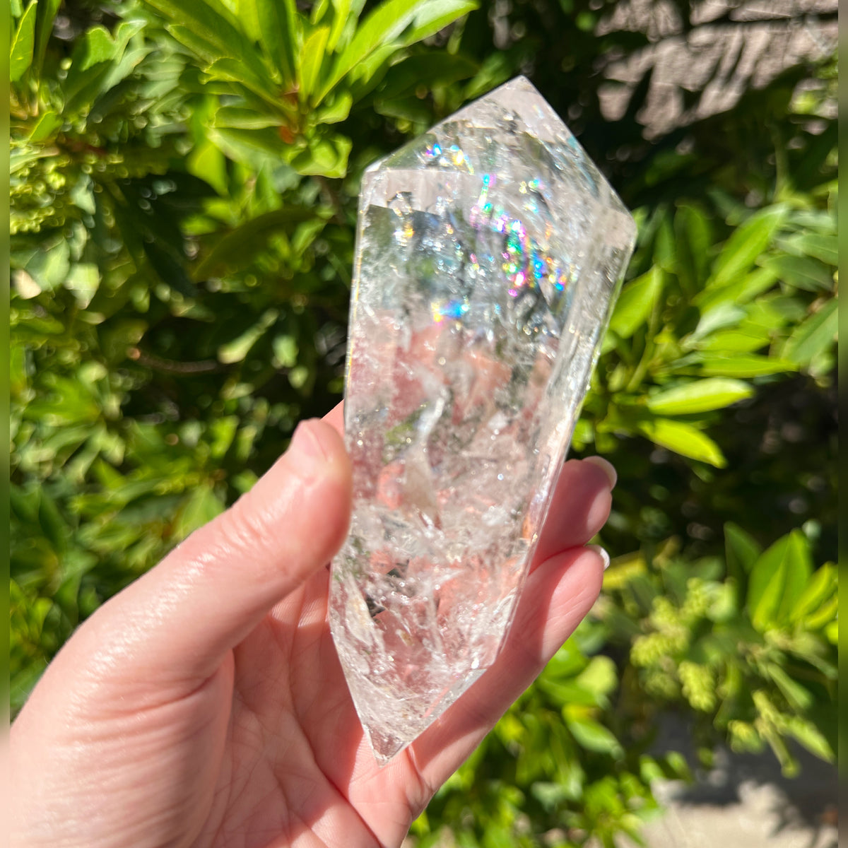 Rainbow Quartz Vogel Style Wand 12 Sided
