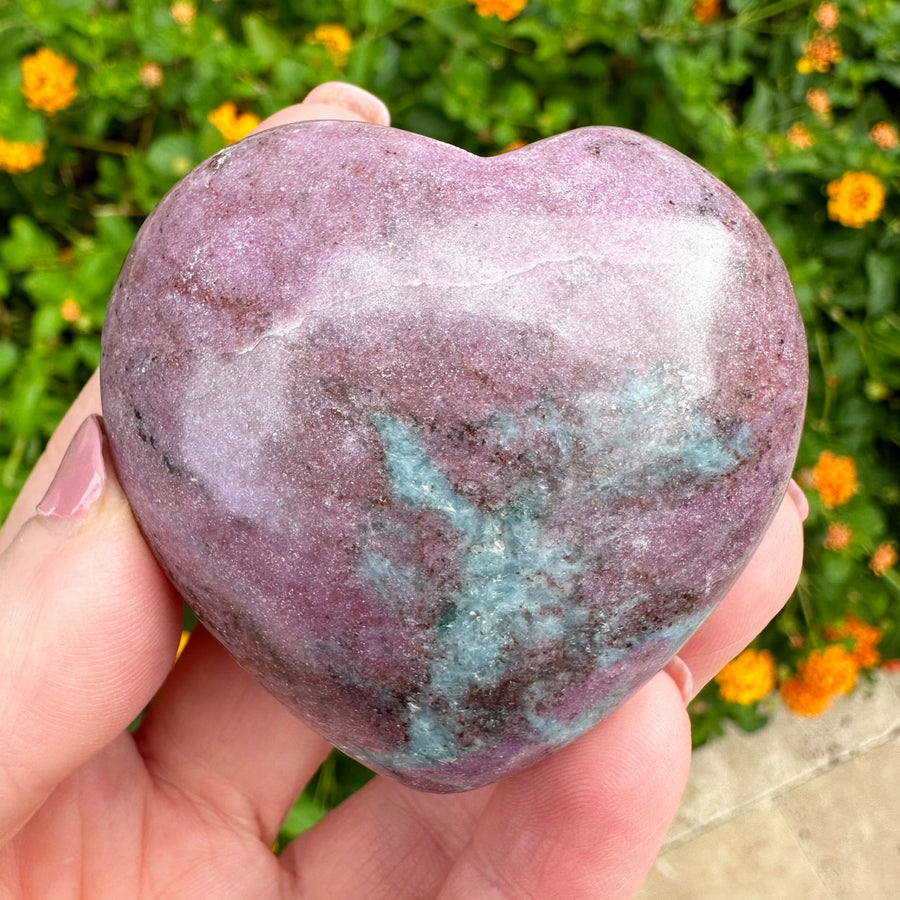 Ruby Kyanite Crystal Heart