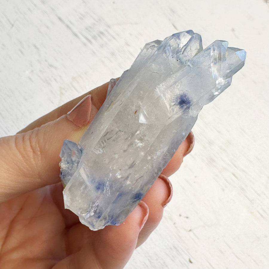 Natural Dumortierite Quartz Crystal Cluster Point Self-Healed