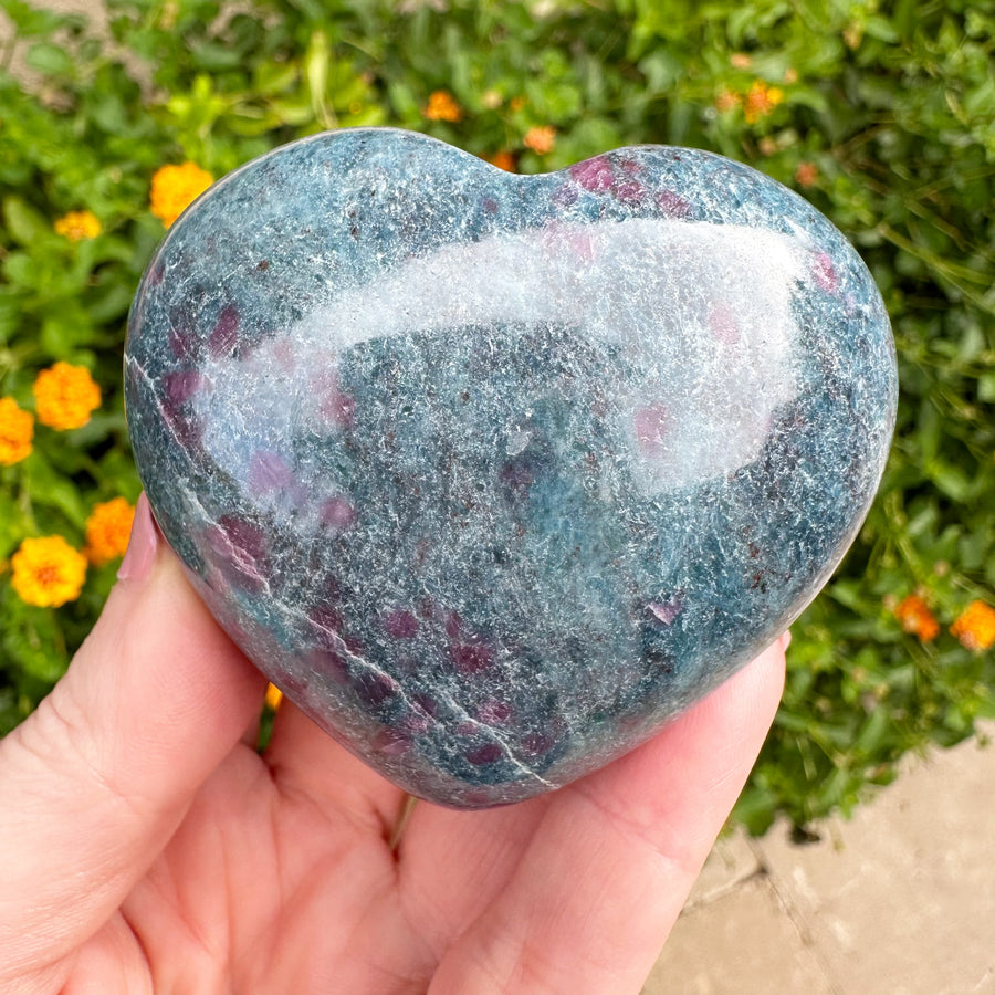 Ruby Kyanite Crystal Heart