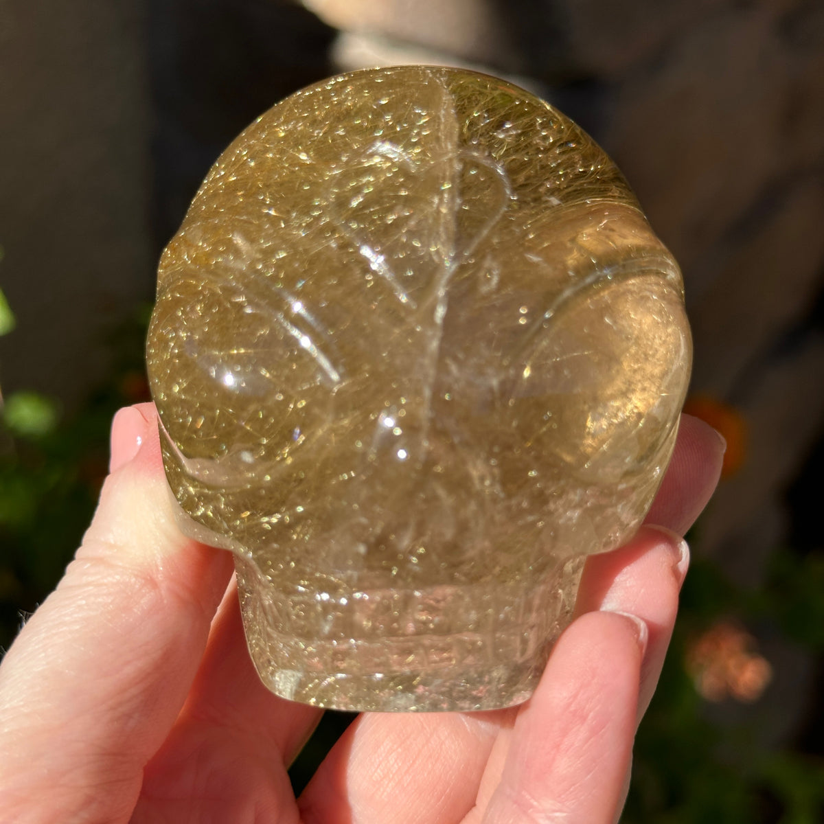 Golden Rutile Citrine Star Child Crystal Skull Carved by Leandro de Souza