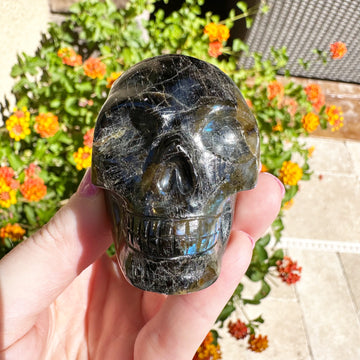 Nebula Flash Labradorite Crystal Skull Master