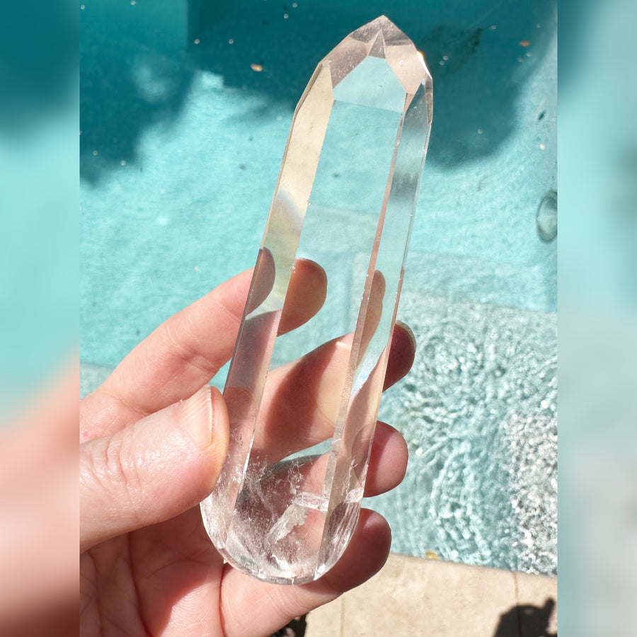 Lemurian Quartz Crystal Ascension Wand Carved by Leandro de Souza