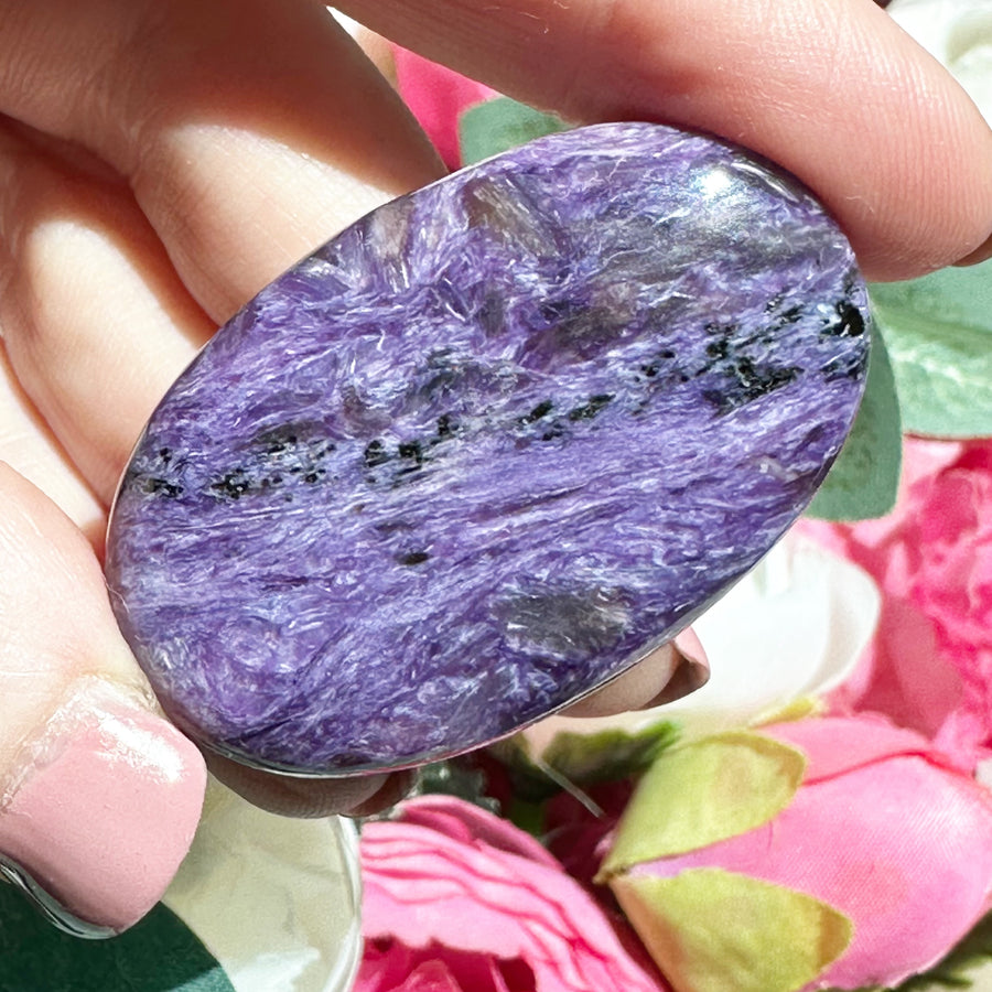 Charoite Crystal Palm Stone