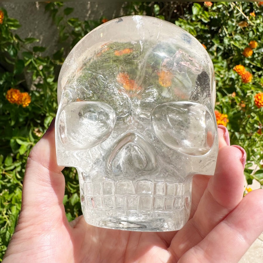 Lemurian Magical Child Crystal Skull with Rainbows Carved by Leandro de Souza