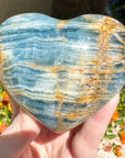 Large Lemurian Aquatine Calcite Crystal Heart