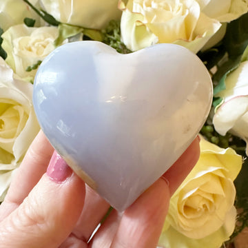 Blue Chalcedony Crystal Heart