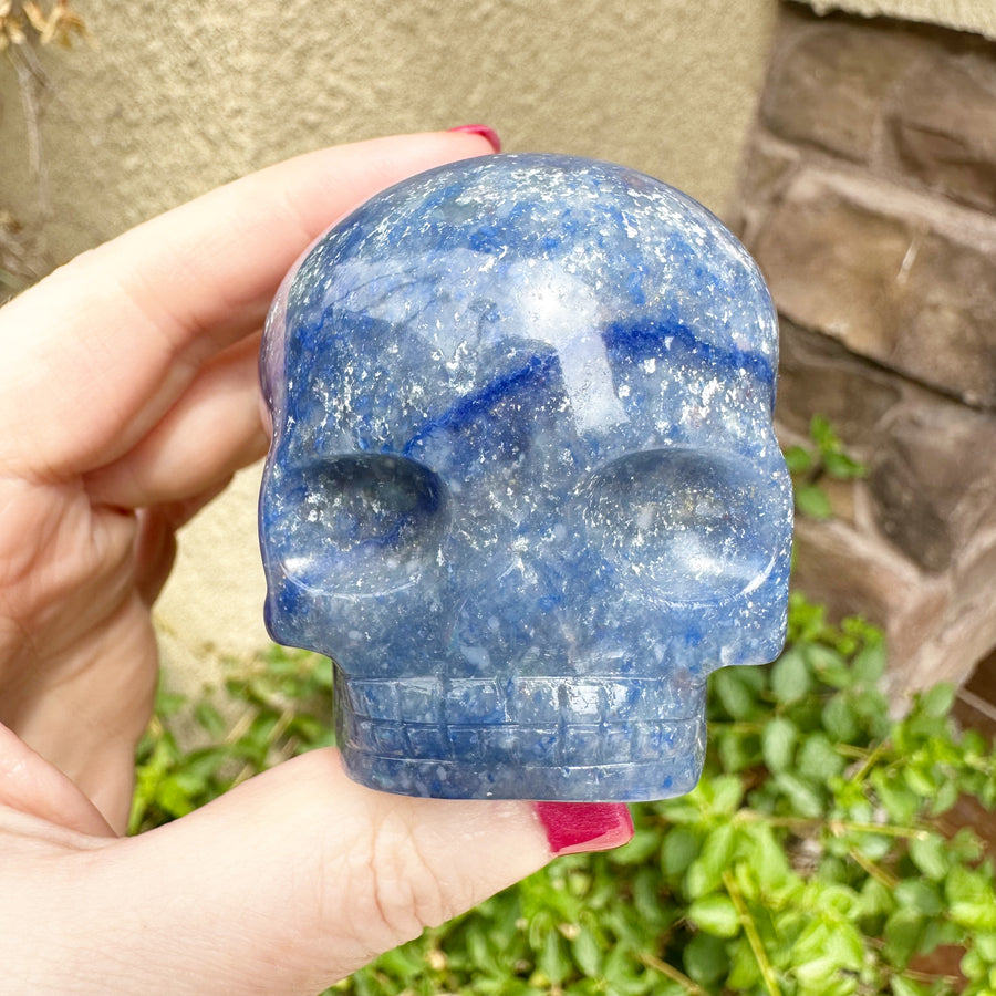 Sodalite Magical Child Crystal Skull Carved by Leandro de Souza