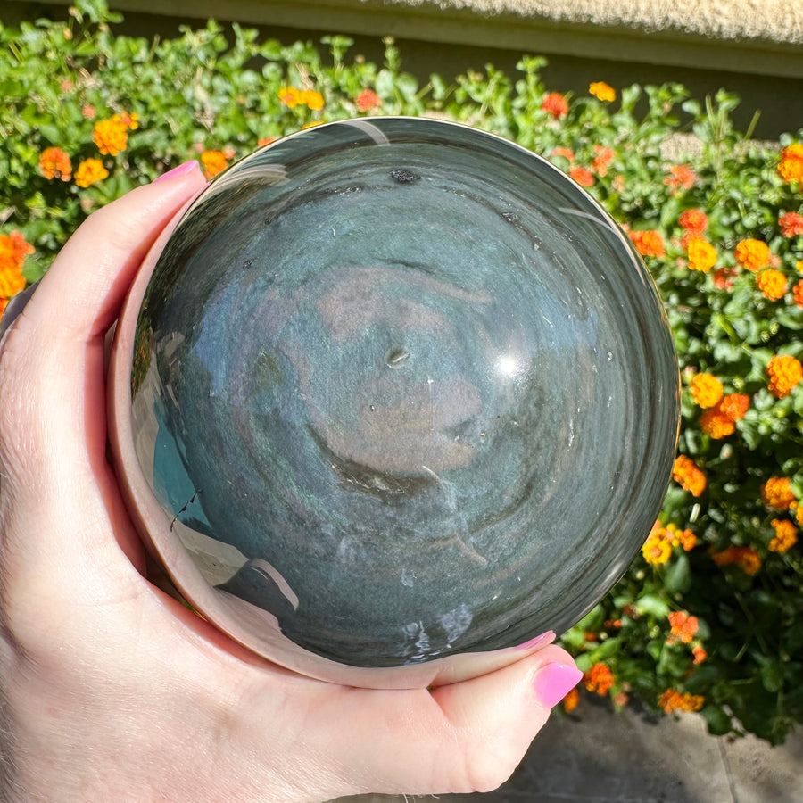 Large Rainbow Obsidian Sphere