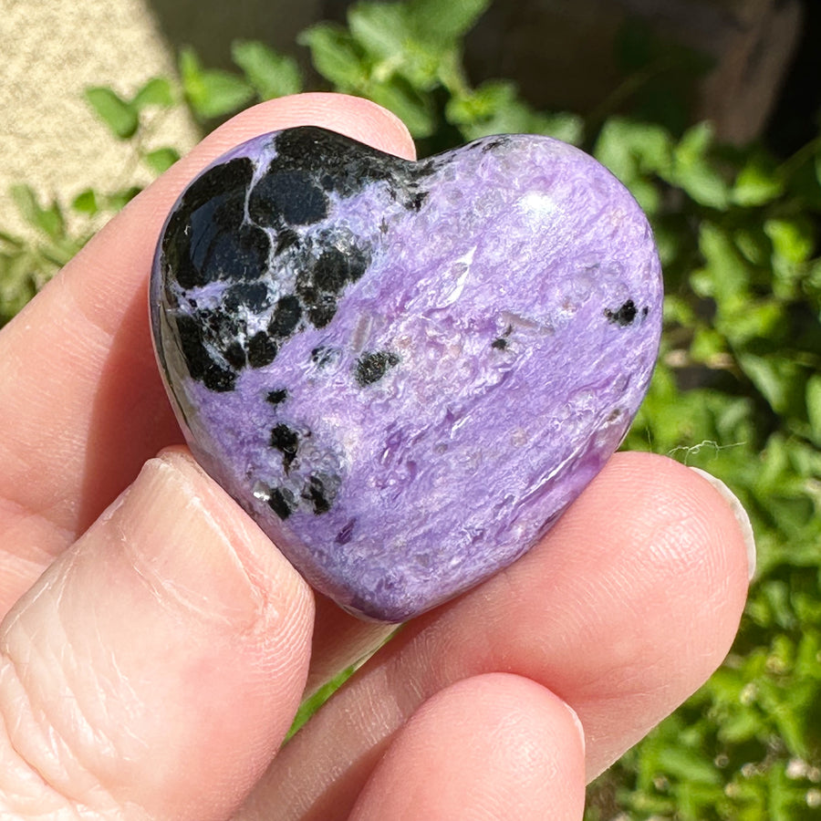 Grade AAA Charoite Crystal Heart