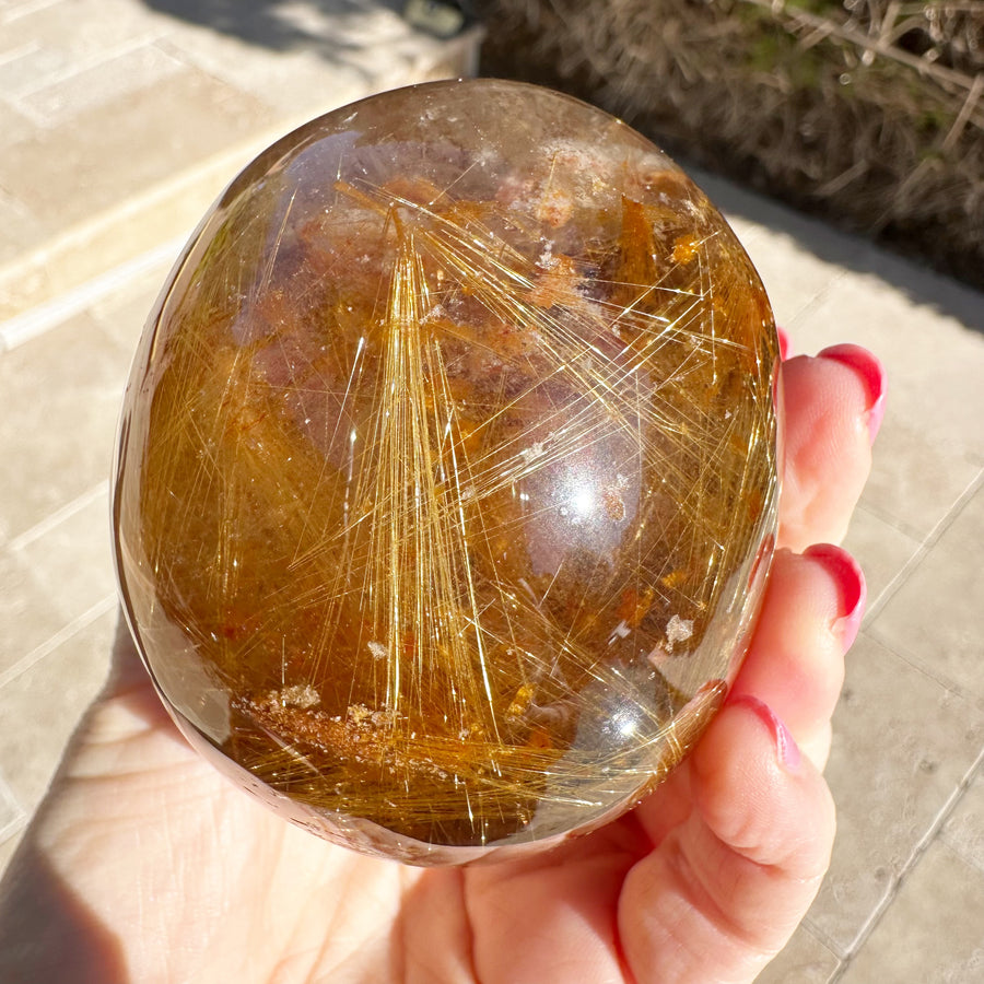 Golden Rutile Citrine with Lodolite Magical Child Crystal Skull Carved by Leandro de Souza