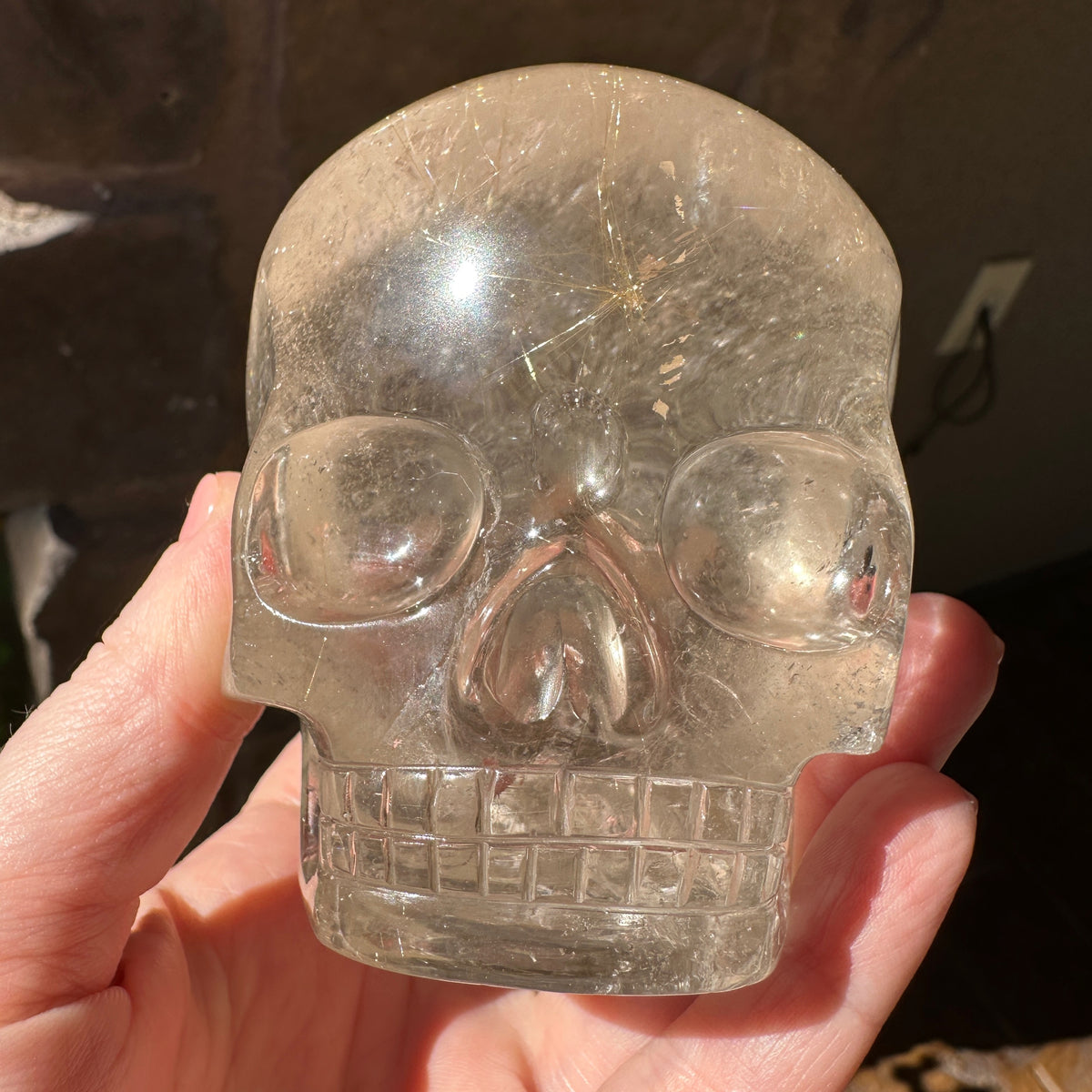Golden Rutile Quartz Magical Child Crystal Skull Carved by Leandro de Souza