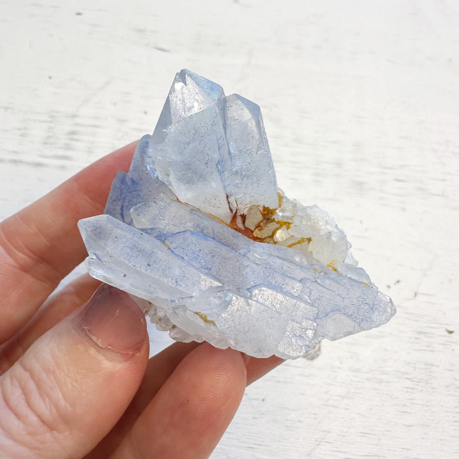 Natural Dumortierite Quartz Crystal Cluster