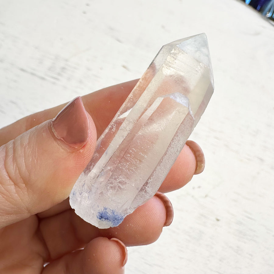 Natural Dumortierite Quartz Crystal Point