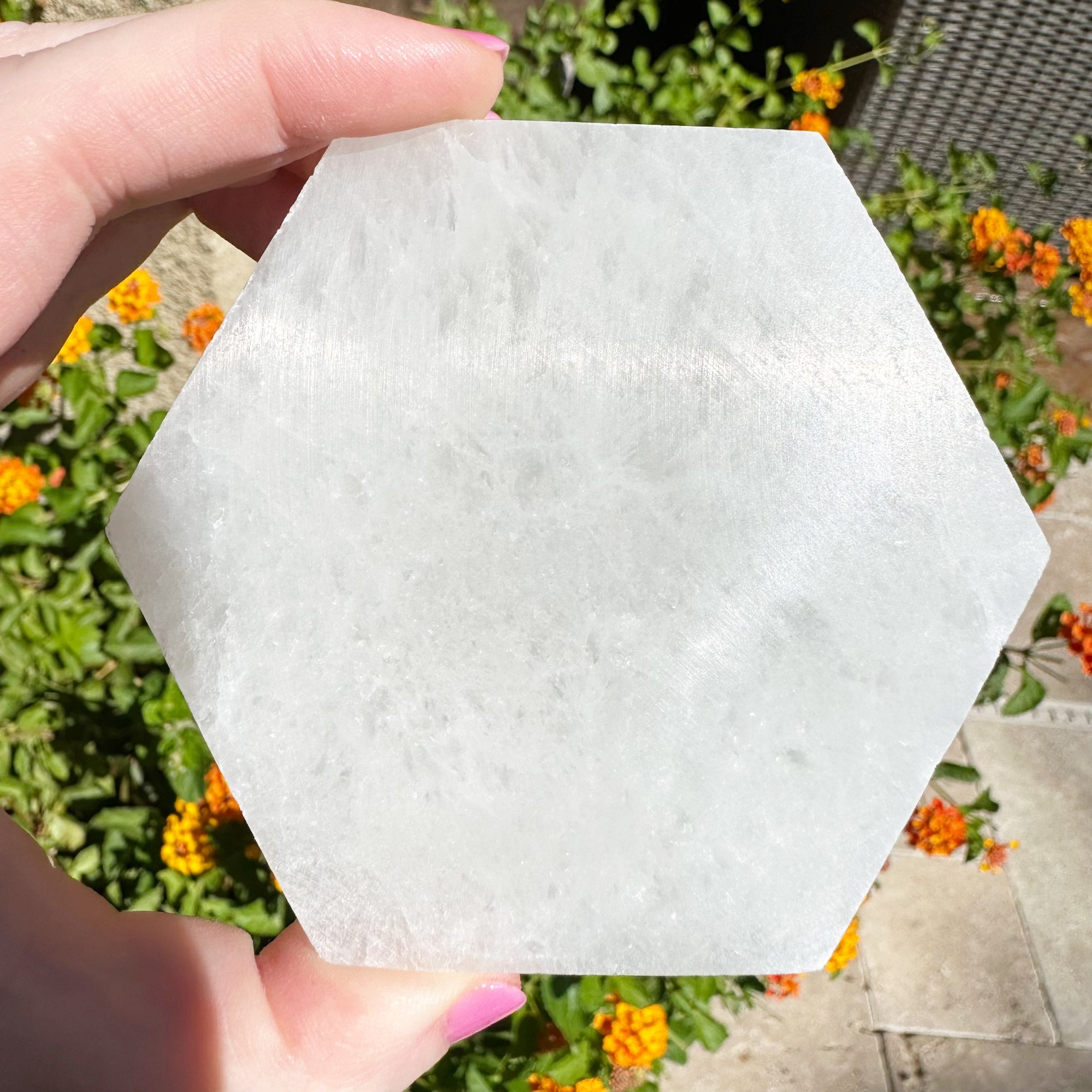 Hexagon Selenite Charging Plate or Pedestal 3"