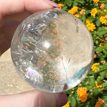 Lemurian Quartz Crystal Sphere with Rainbows