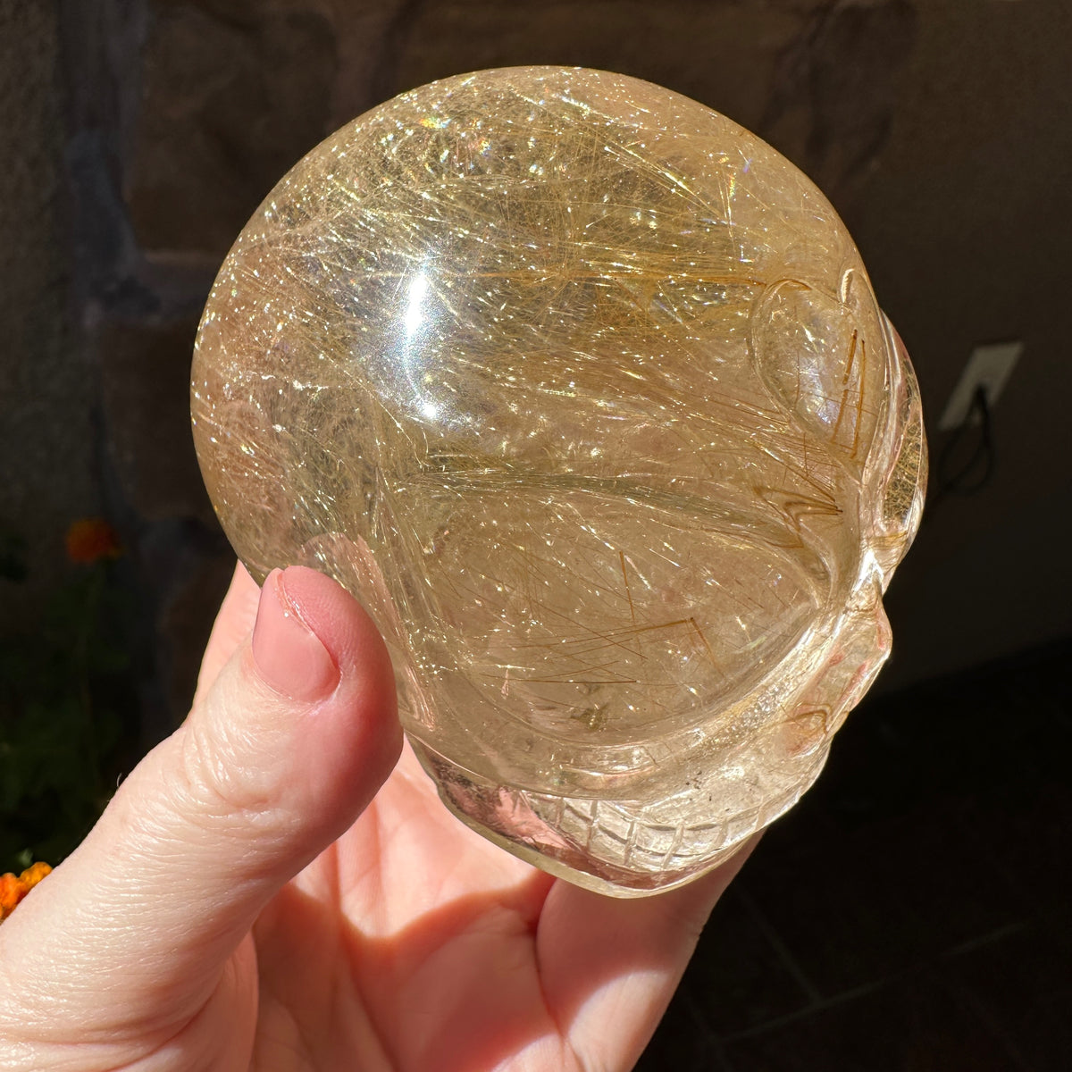 Golden Rutile Citrine Star Child Crystal Skull Carved by Leandro de Souza