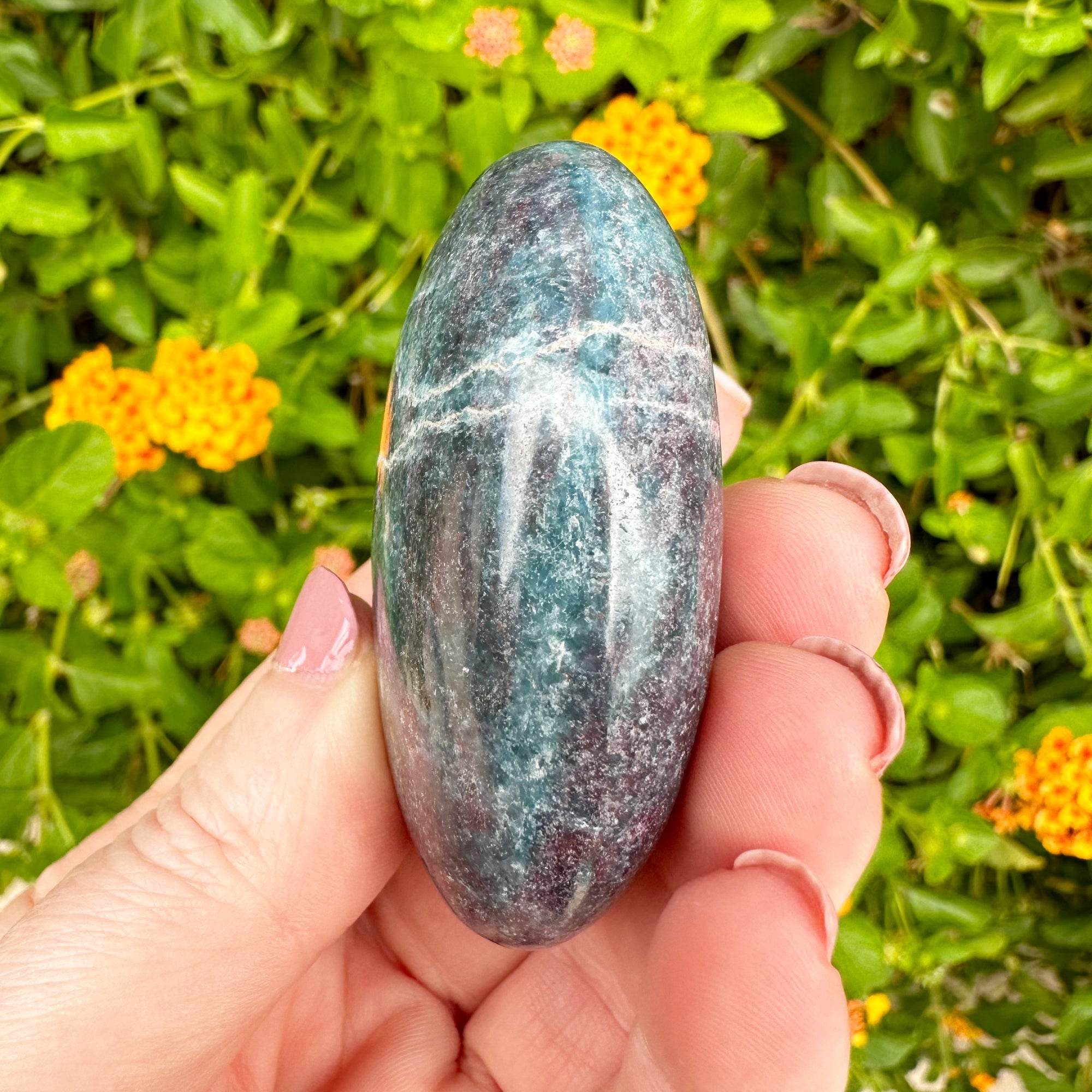 Ruby Kyanite Crystal Palm Stone