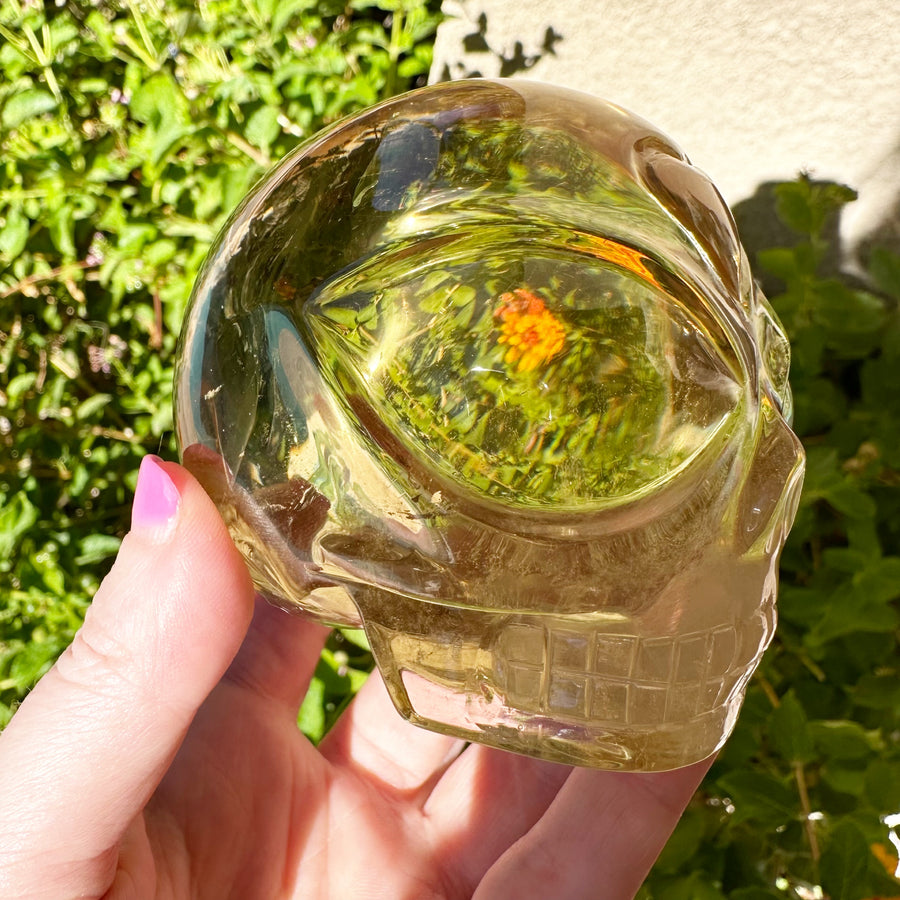 Clear Citrine Star Child Crystal Skull Carved by Leandro de Souza