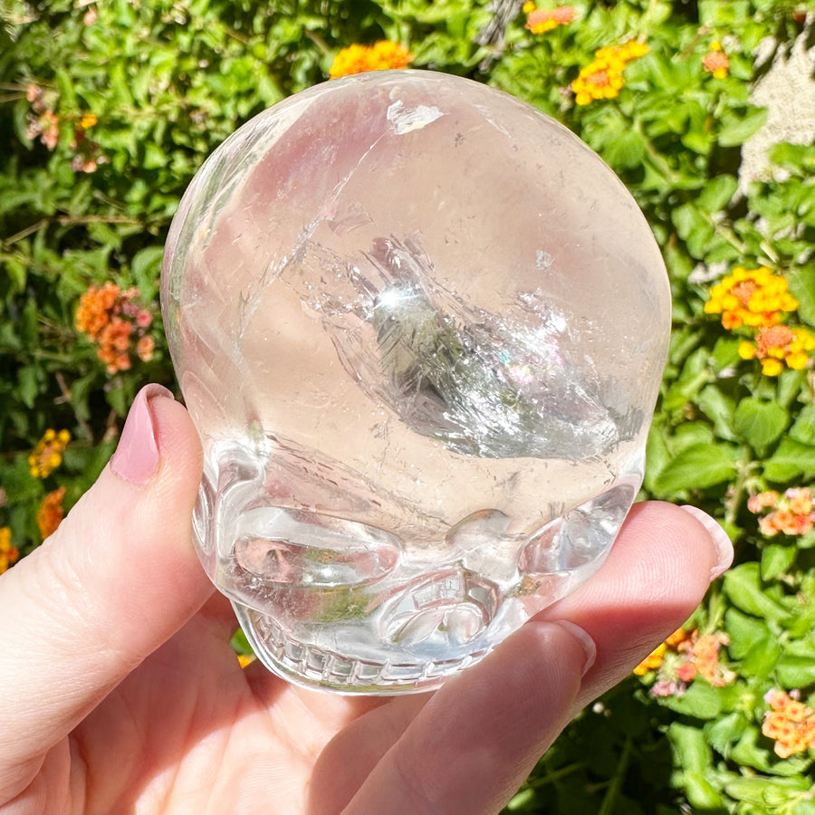 Lemurian Magical Child Crystal Skull with Rainbows Carved by Leandro de Souza