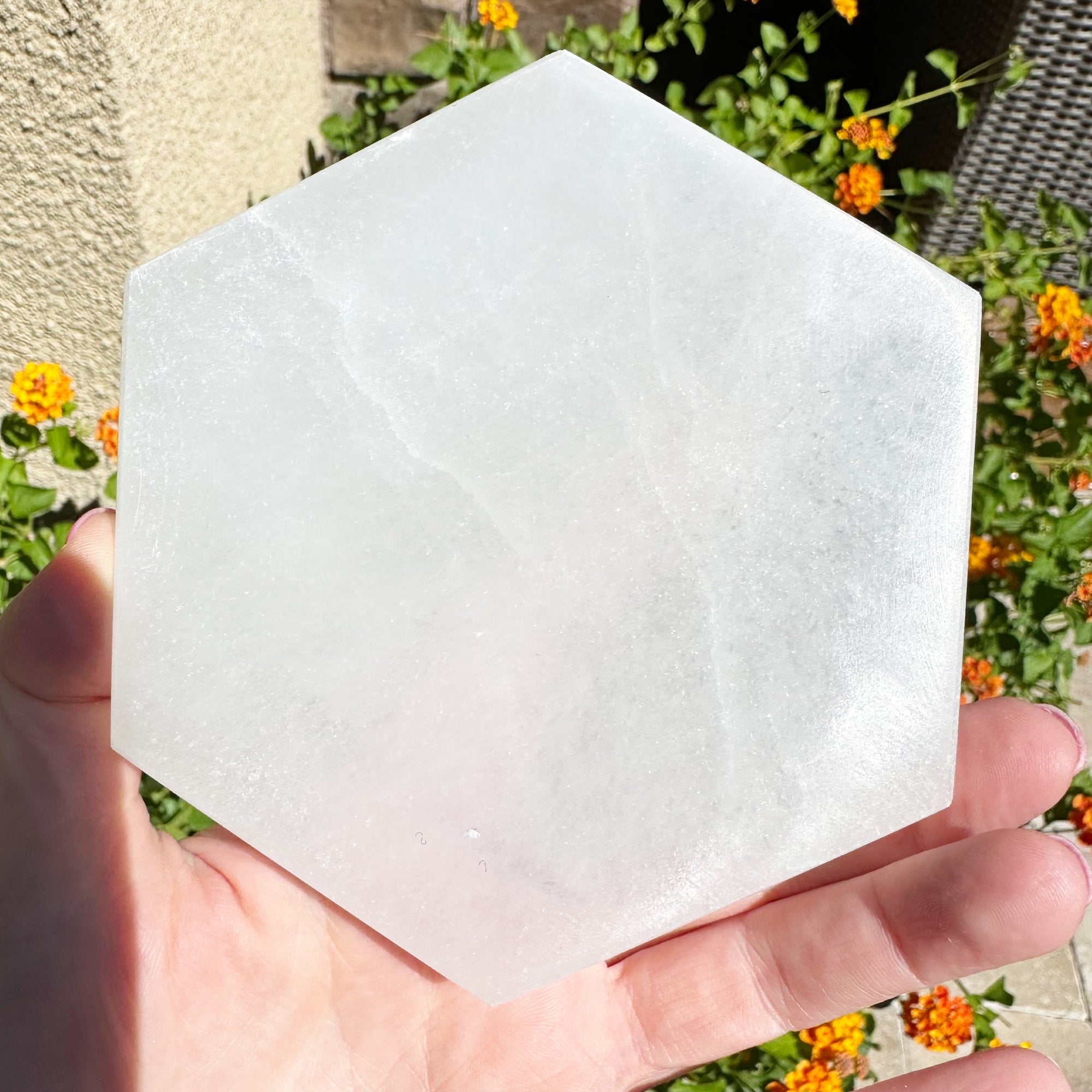 Hexagon Selenite Charging Plate or Pedestal 4"