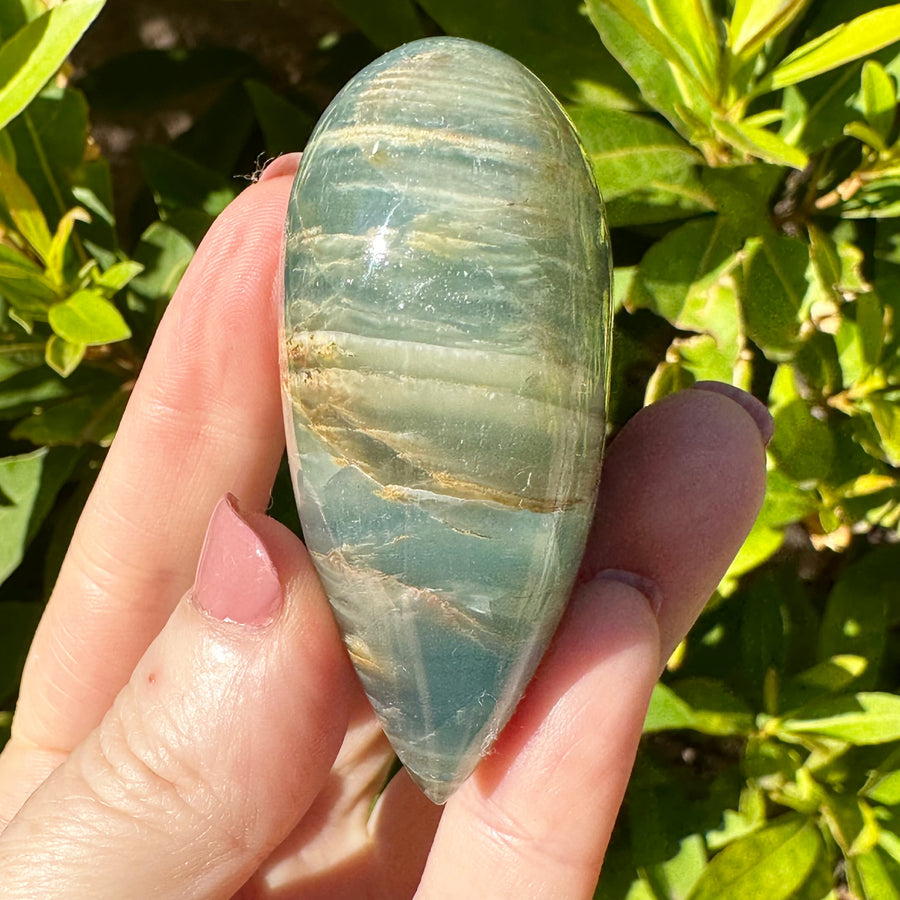 Lemurian Aquatine Calcite Crystal Heart