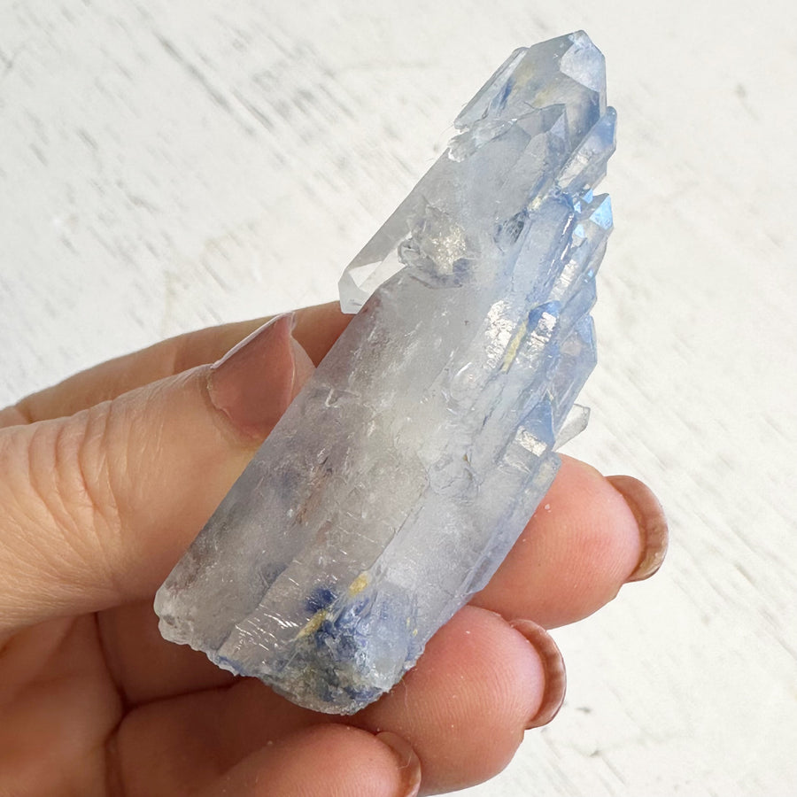 Natural Dumortierite Quartz Crystal Cluster Point Self-Healed