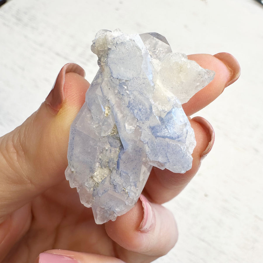 DT Natural Dumortierite Quartz Crystal Point Self Healed