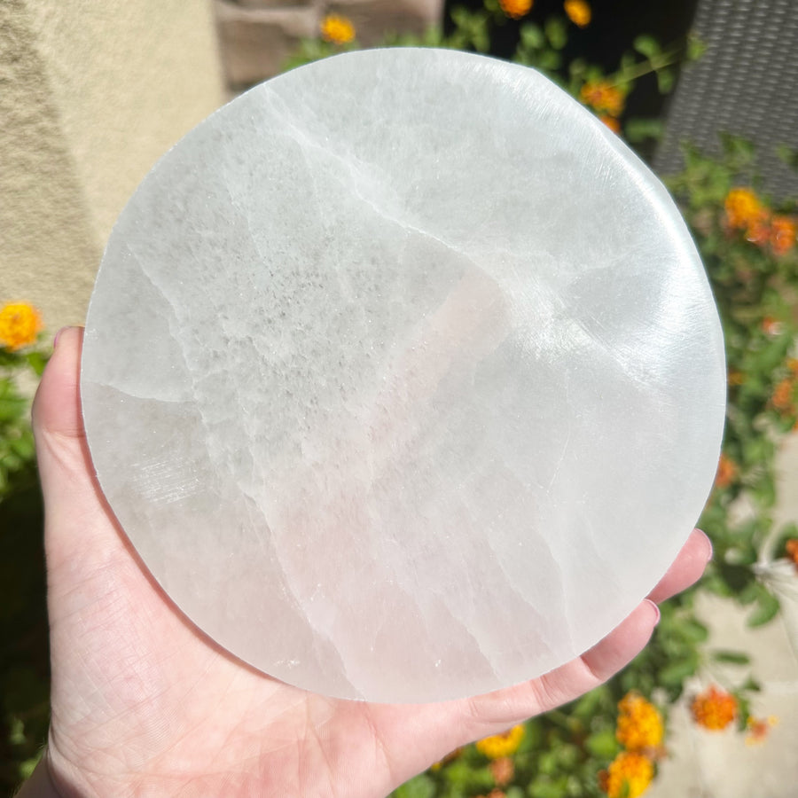 Large Round Selenite Charging Plate or Pedestal