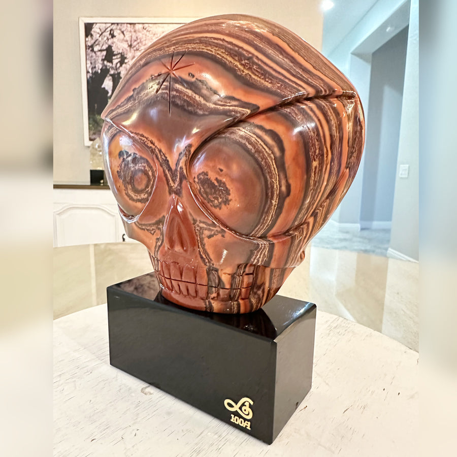 Circle 100-1 Sedona Jasper Starbeing Master Crystal Skull Carved by Leandro de Souza