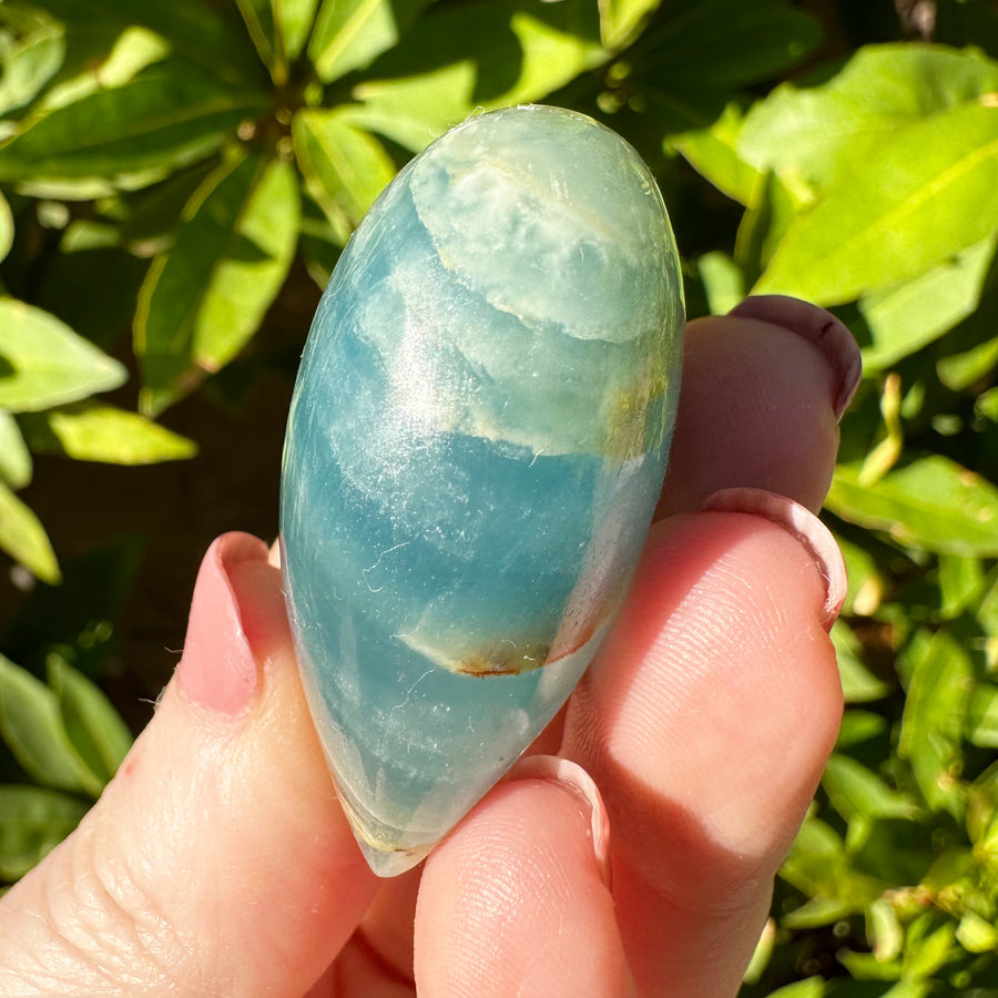 Lemurian Aquatine Calcite Crystal Heart