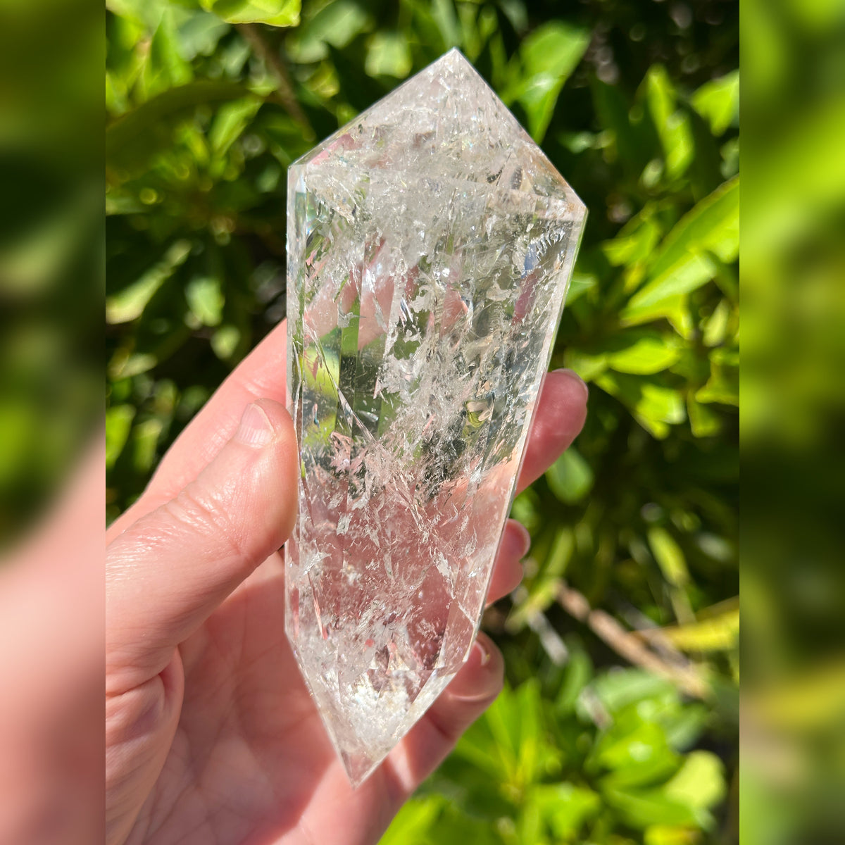 Rainbow Quartz Vogel Style Wand 12 Sided