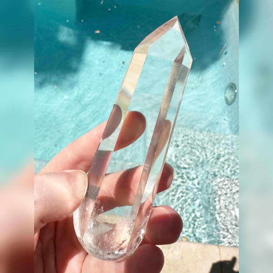 Lemurian Quartz Crystal Ascension Wand Carved by Leandro de Souza
