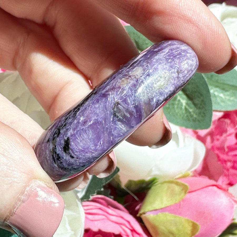Charoite Crystal Palm Stone