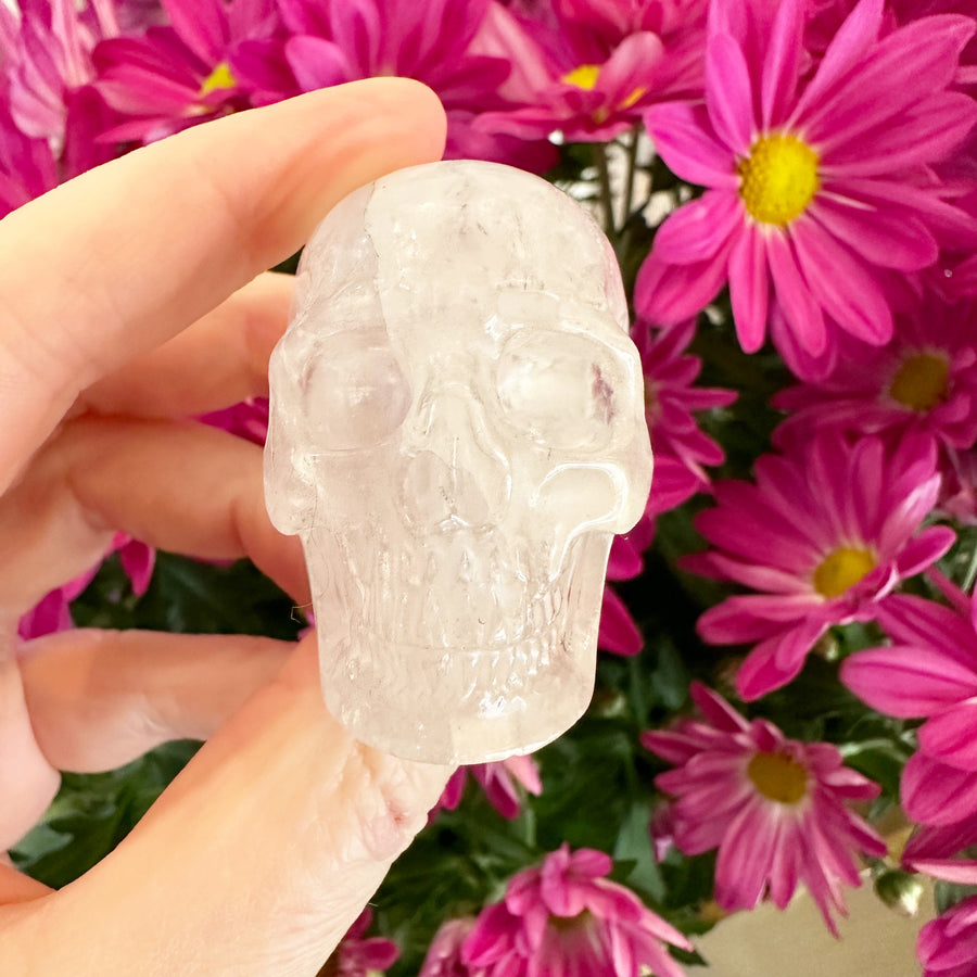 Quartz Crystal Skull With Rainbows