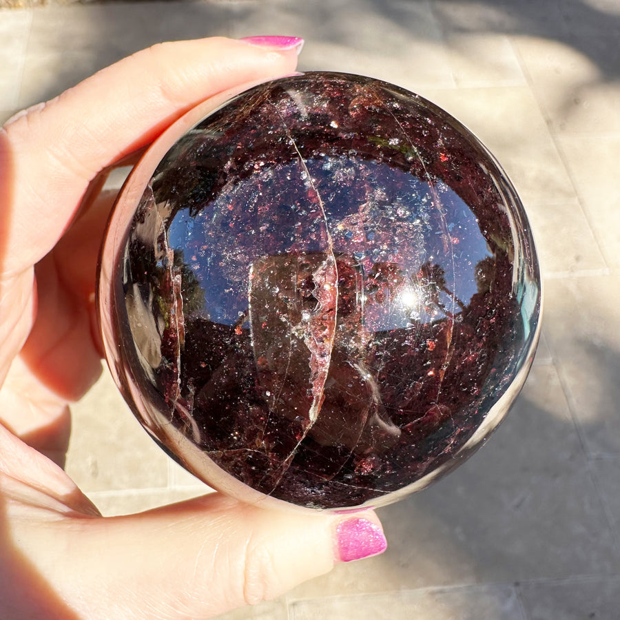 Large Natural Genuine Star Garnet Sphere