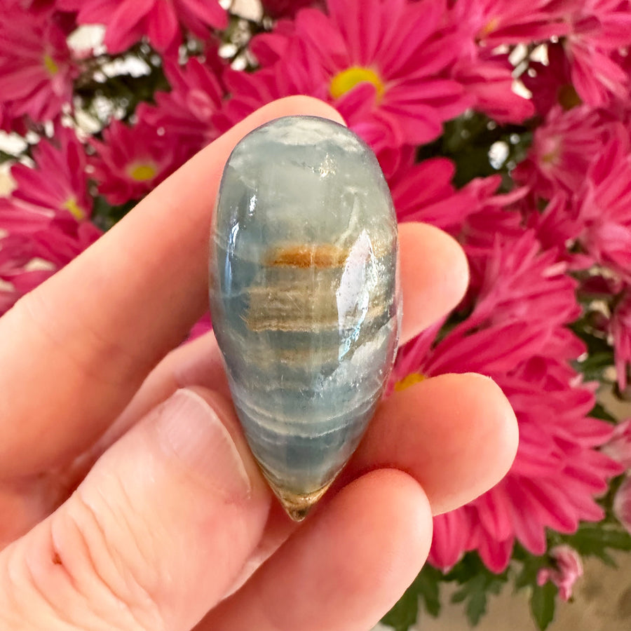 Lemurian Aquatine Calcite Crystal Heart