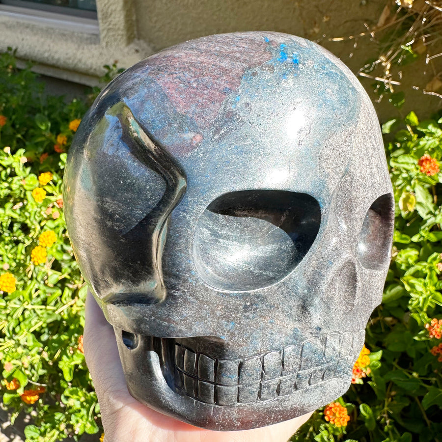 Blue Richterite Magical Child Crystal Skull Carved by Leandro de Souza