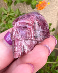Pink Tourmaline Palm Skull by Igor de Souza