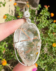 Rutile Quartz Crystal Skull Pendant Carved by Leandro de Souza